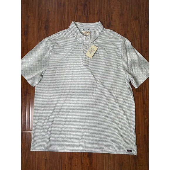 Faherty Other - NWT Faherty Shirt Men's 2XL Grey White Stripe S/S Movement Polo